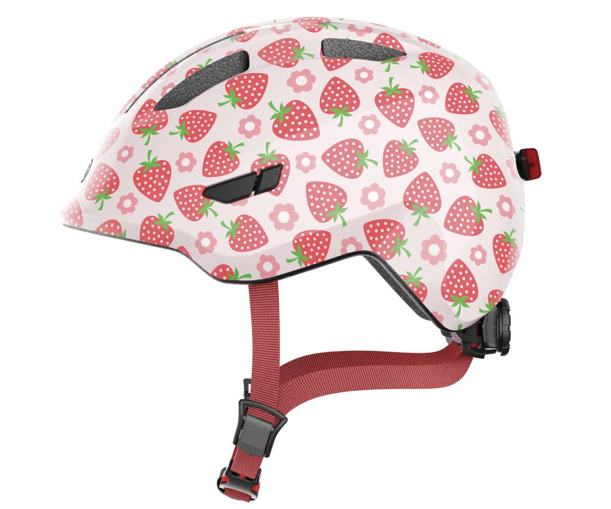 Abus SMILEY 3.0 LED Kindervelo-Helm M | Rose strawberry