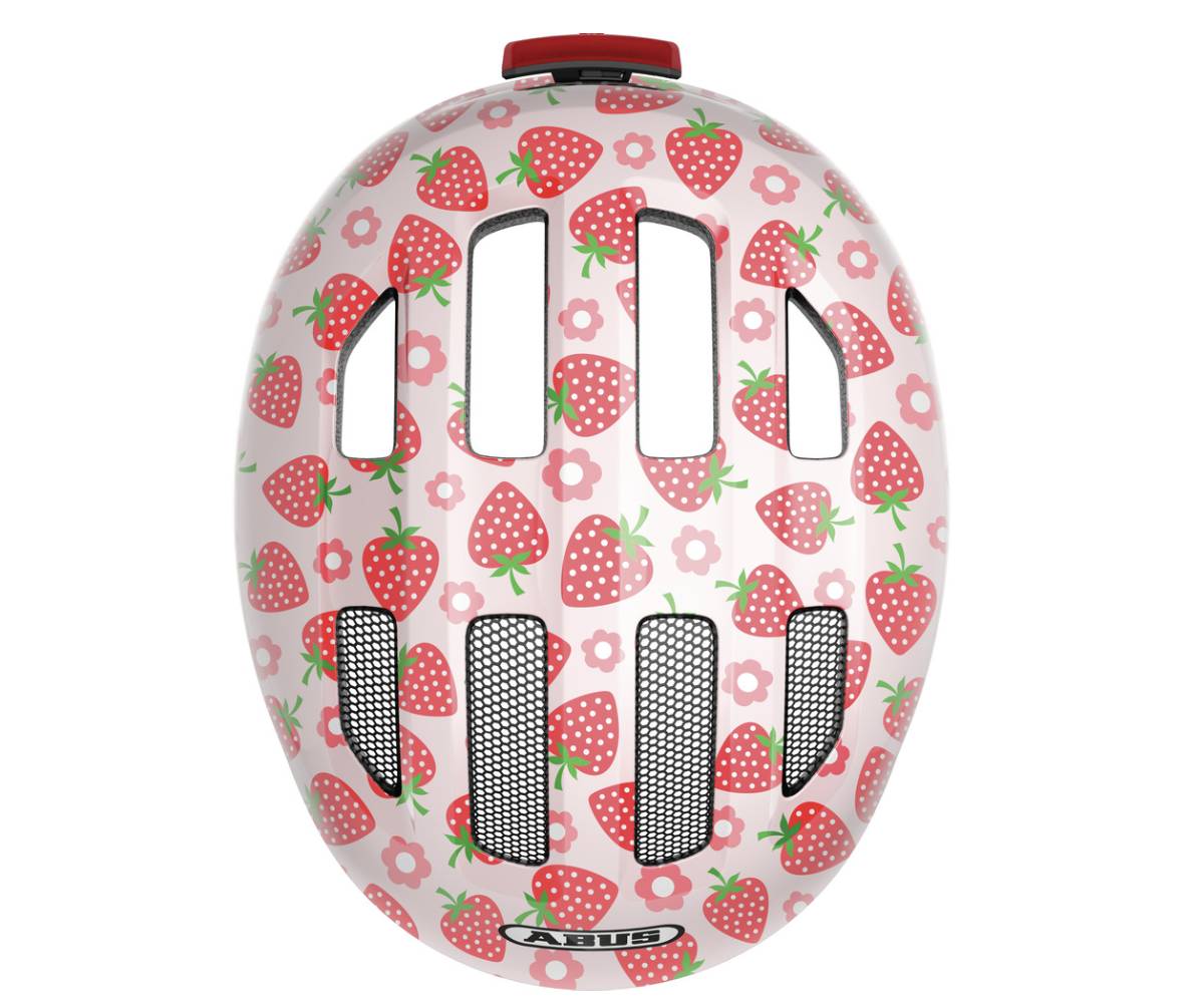 Abus SMILEY 3.0 LED Kindervelo-Helm M | Rose strawberry