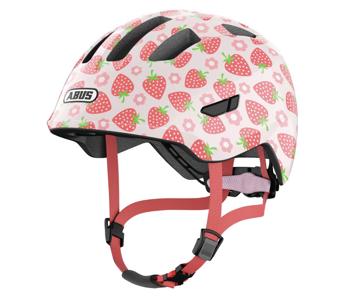 Abus SMILEY 3.0 LED Kindervelo-Helm M | Rose strawberry