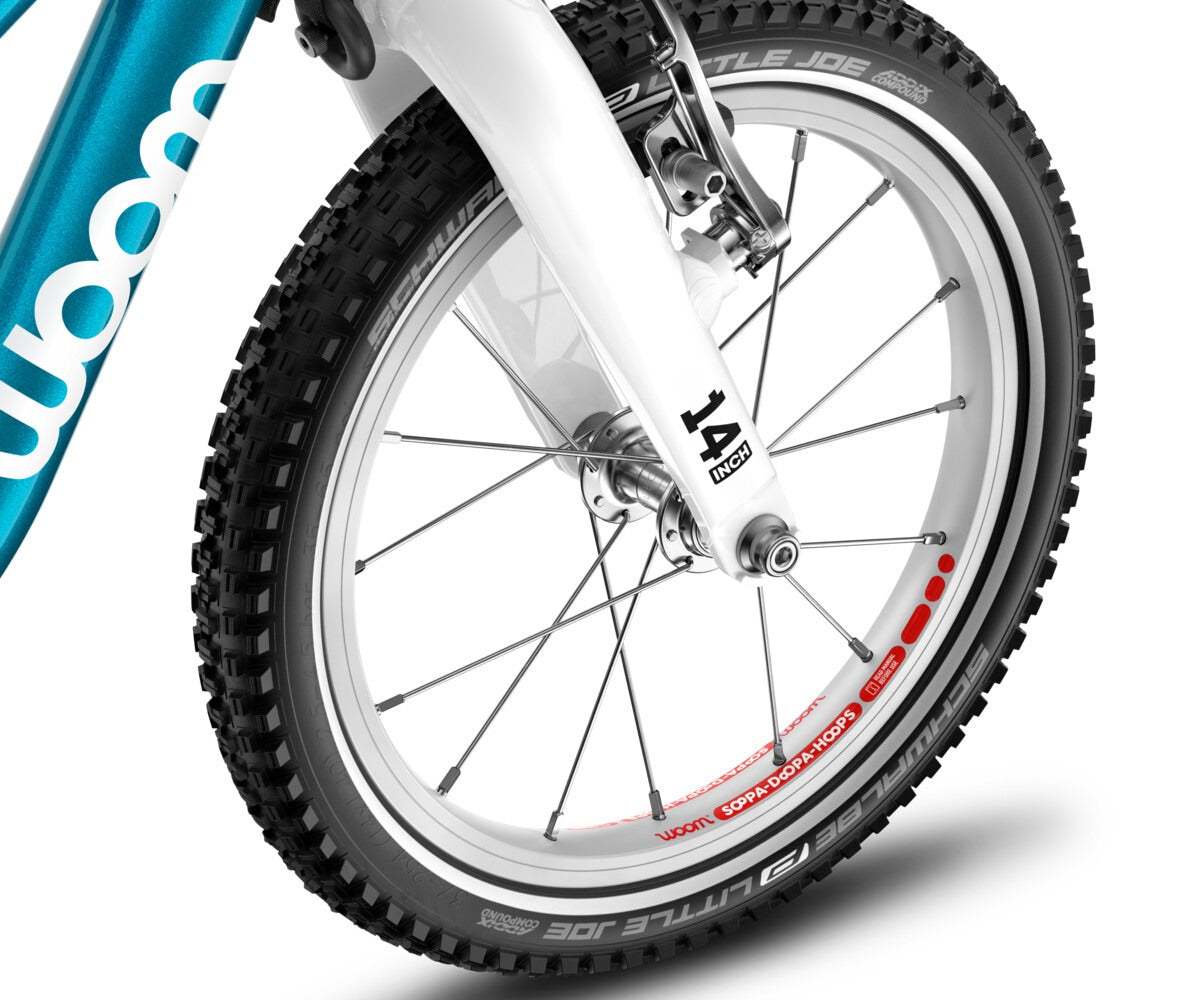 Woom-Go-1Plus-2 Vorderrad blau