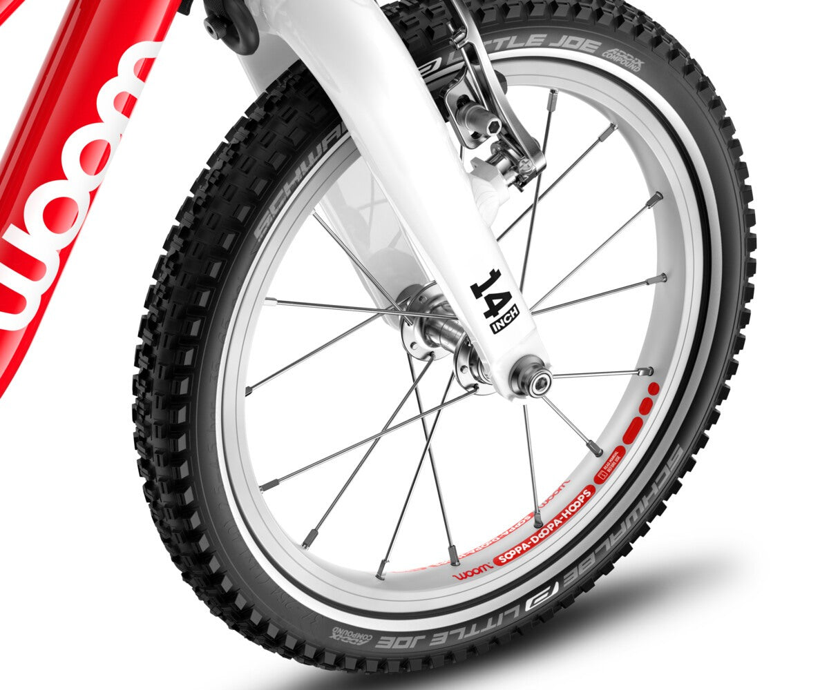Woom-Go-1Plus-2 Vorderrad rot