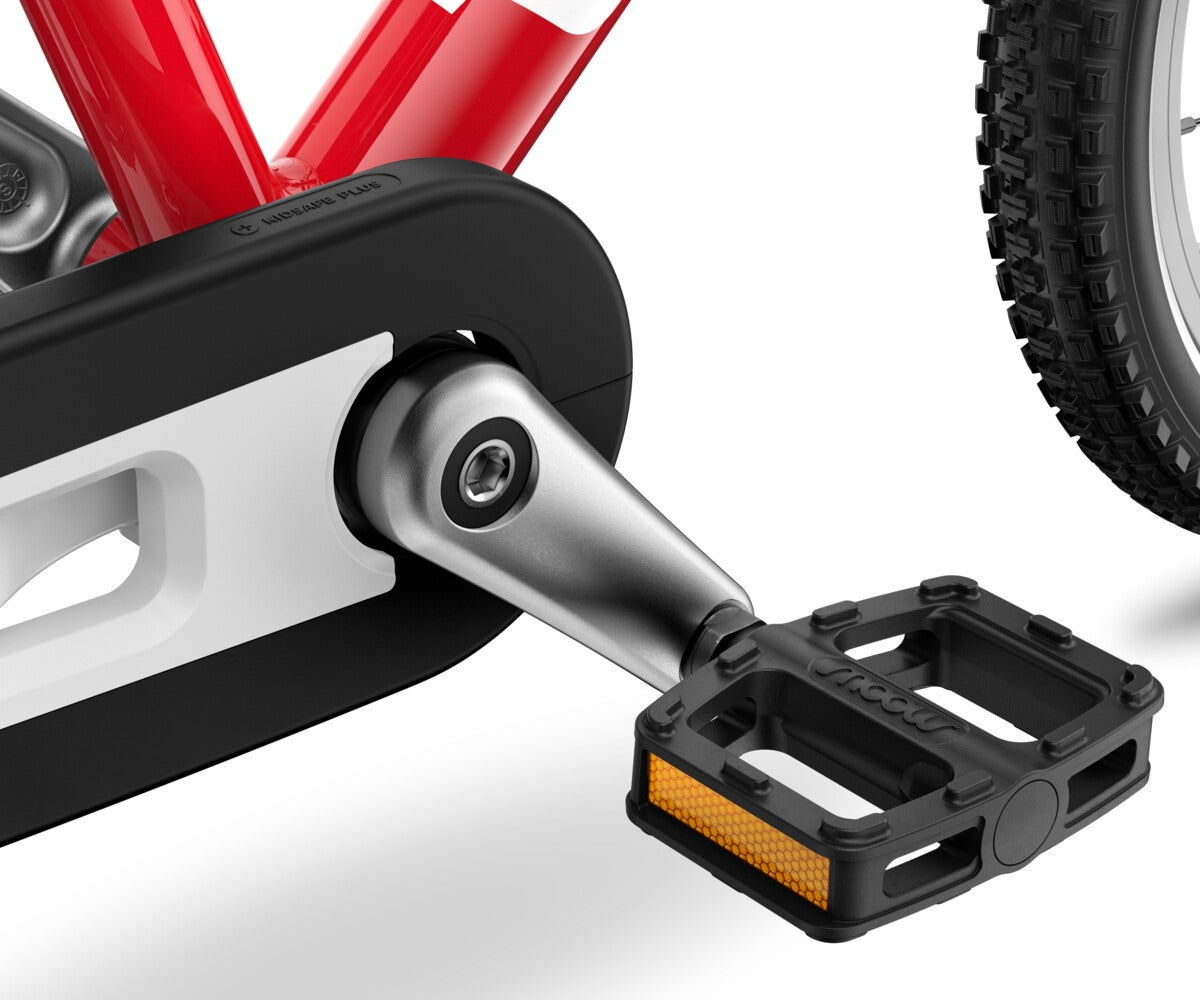 Woom Go 2 Kurbel und Pedalen rot