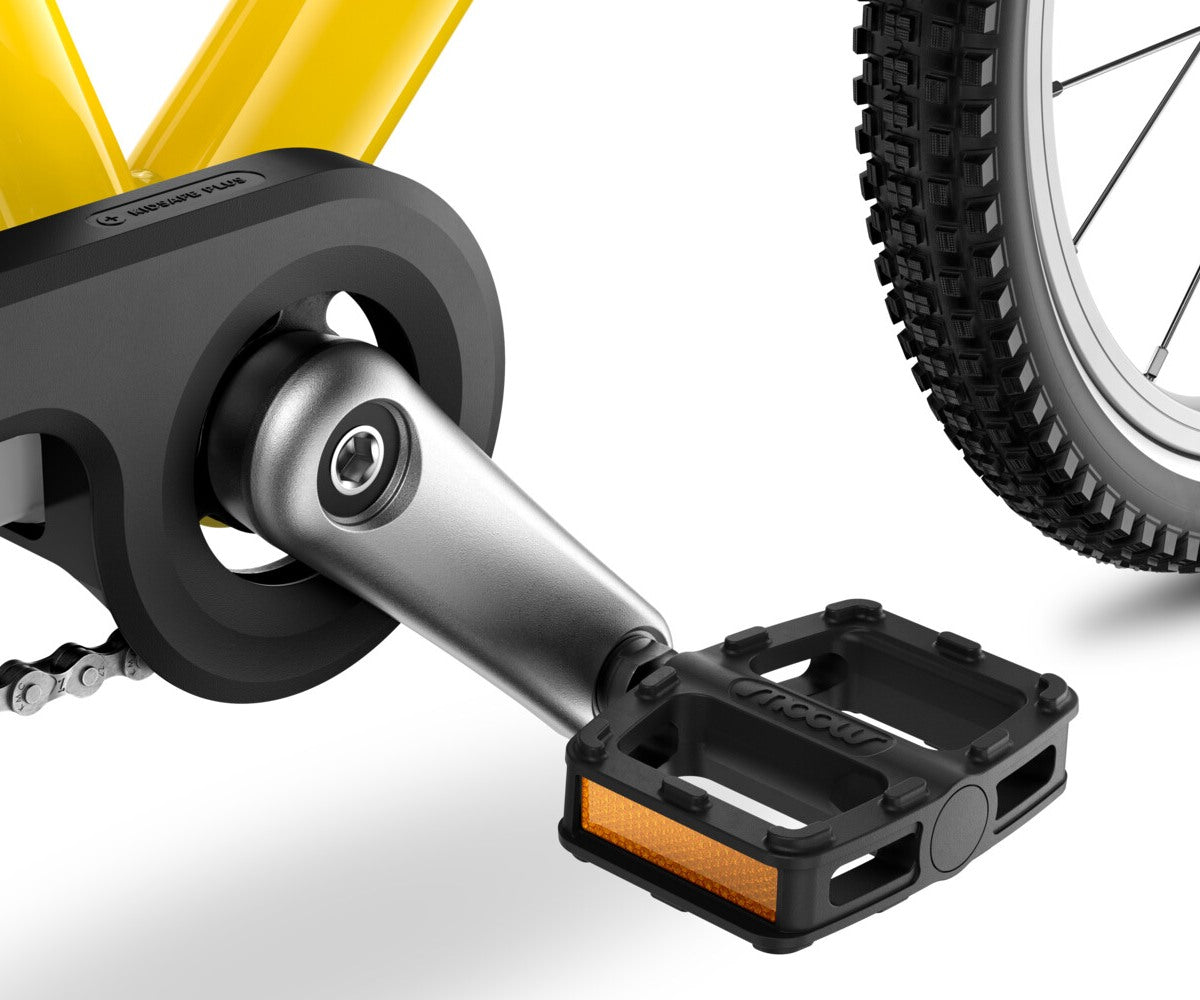 Woom Go 3 Kurbel und Pedalen gelb